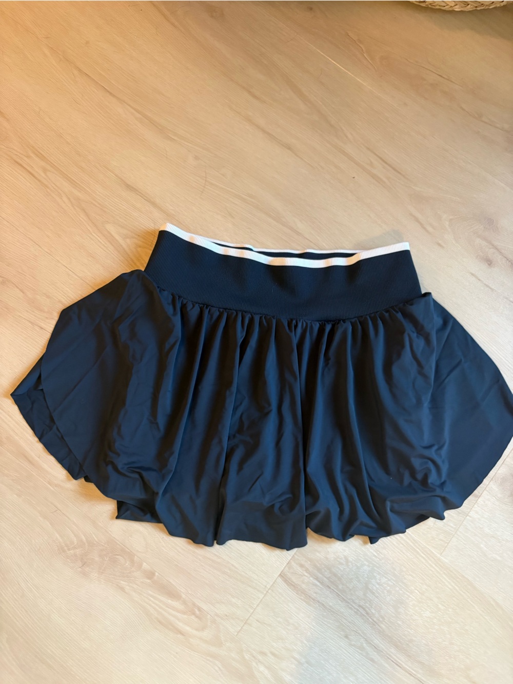 all in motion navy athletic pleated Skirt with White-Trim Waistband